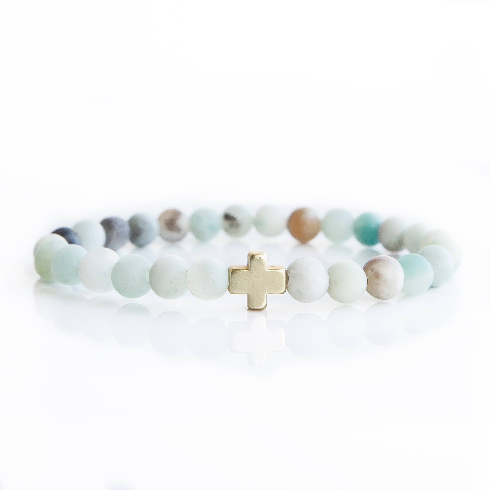 Faith Over Fear Cross Bracelet | Amazonite | Christian 