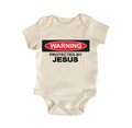 Warning Protected By Jesus Religious God Christian -  Baby Boy Girl