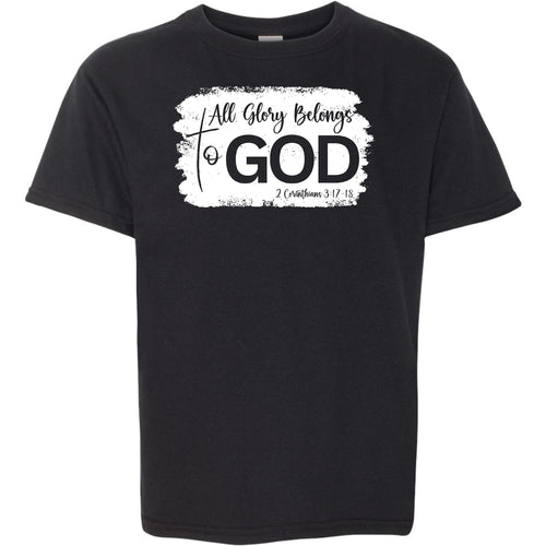 Youth Short Sleeve T-shirt All Glory Belongs to God Christian