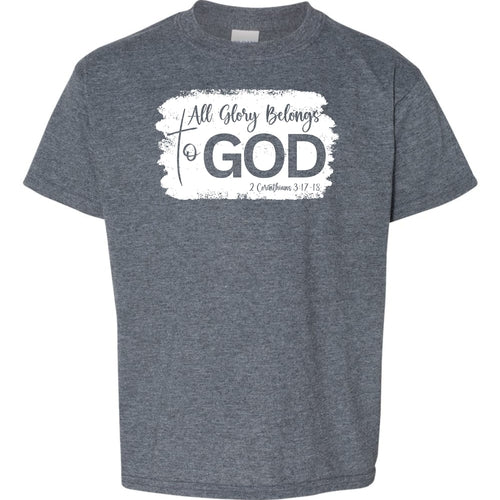 Youth Short Sleeve T-shirt All Glory Belongs to God Christian