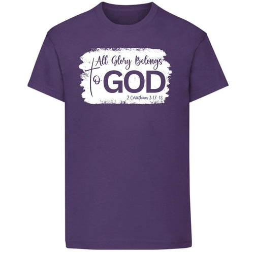Youth Short Sleeve T-shirt All Glory Belongs to God Christian