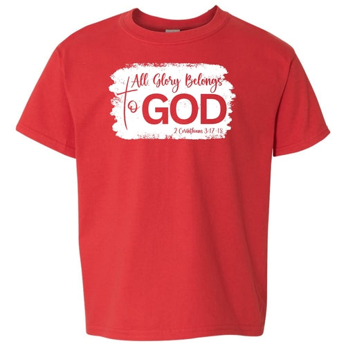 Youth Short Sleeve T-shirt All Glory Belongs to God Christian