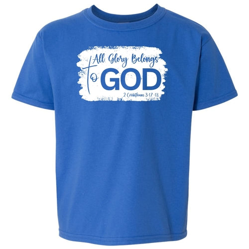 Youth Short Sleeve T-shirt All Glory Belongs to God Christian