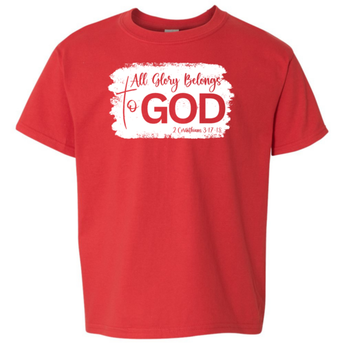 Youth Short Sleeve T-shirt All Glory Belongs to God Christian