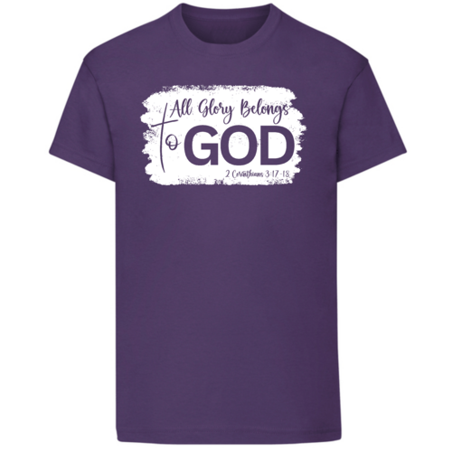 Youth Short Sleeve T-shirt All Glory Belongs to God Christian
