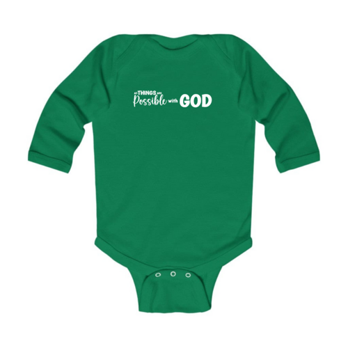 Infant Long Sleeve Graphic T-shirt - All Things are Possible with God
