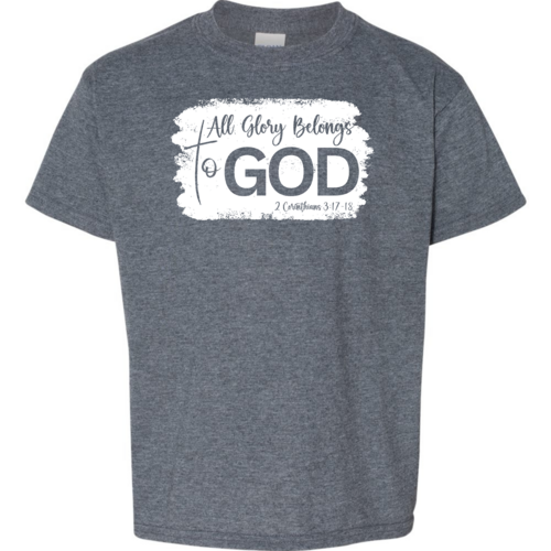 Youth Short Sleeve T-shirt All Glory Belongs to God Christian