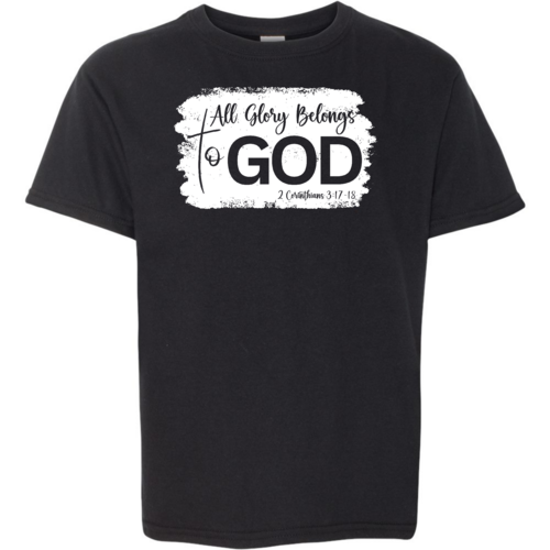 Youth Short Sleeve T-shirt All Glory Belongs to God Christian
