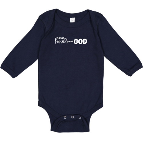 Infant Long Sleeve Graphic T-shirt - All Things are Possible with God