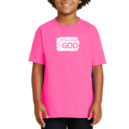 Youth Short Sleeve T-shirt All Glory Belongs to God Christian