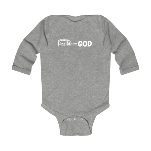 Infant Long Sleeve Graphic T-shirt - All Things are Possible with God