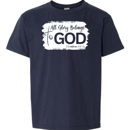 Youth Short Sleeve T-shirt All Glory Belongs to God Christian