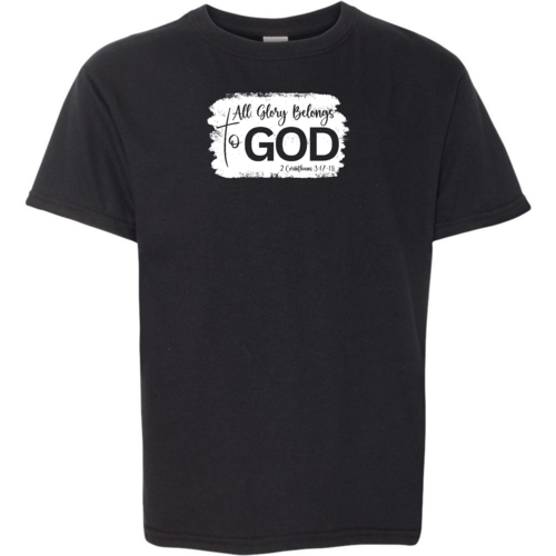 Youth Short Sleeve T-shirt All Glory Belongs to God Christian