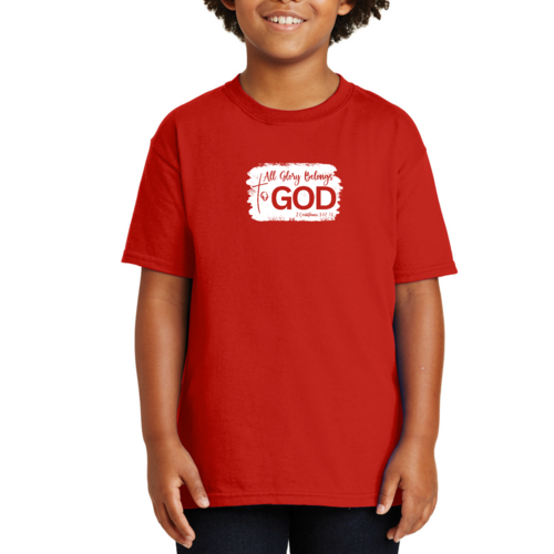 Youth Short Sleeve T-shirt All Glory Belongs to God Christian