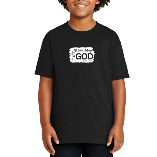 Youth Short Sleeve T-shirt All Glory Belongs to God Christian