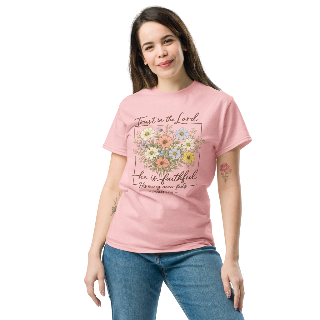 “Trust in the Lord – He Is Faithful” Christian T-Shirt