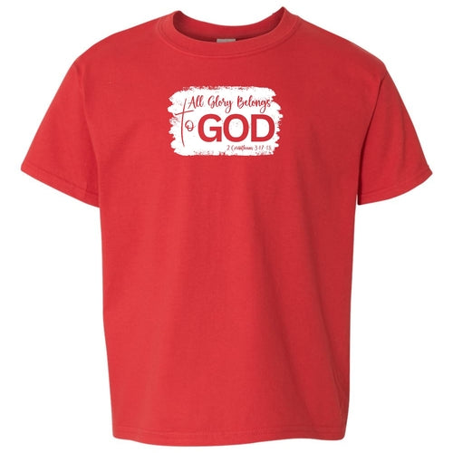 Youth Short Sleeve T-shirt All Glory Belongs to God Christian