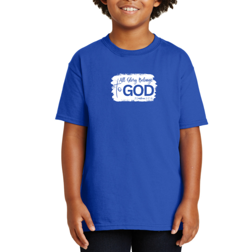 Youth Short Sleeve T-shirt All Glory Belongs to God Christian